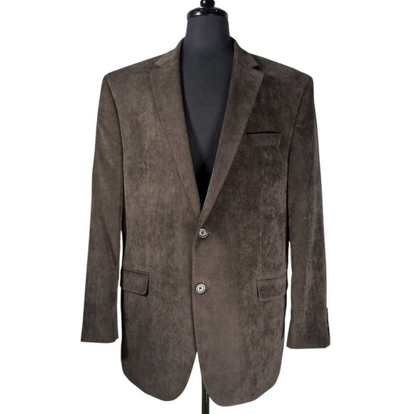 Chaps Other - Chaps Ralph Lauren Mens 46R Blazer Brown Corduroy Sport Coat Jacket 2 Button